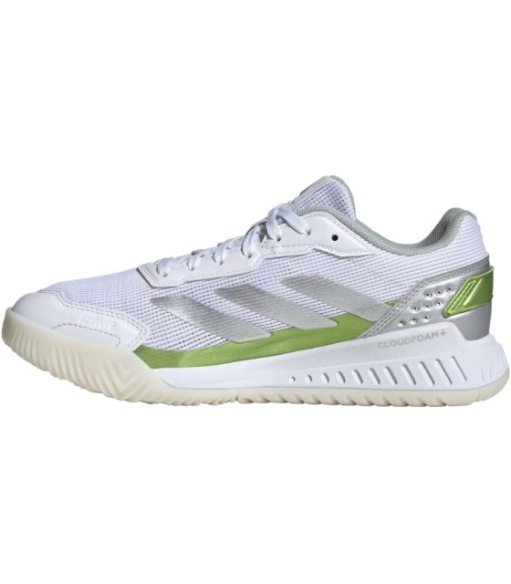 Adidas Courtquick Padel Shoes White Silver Green Women | Ipontennis