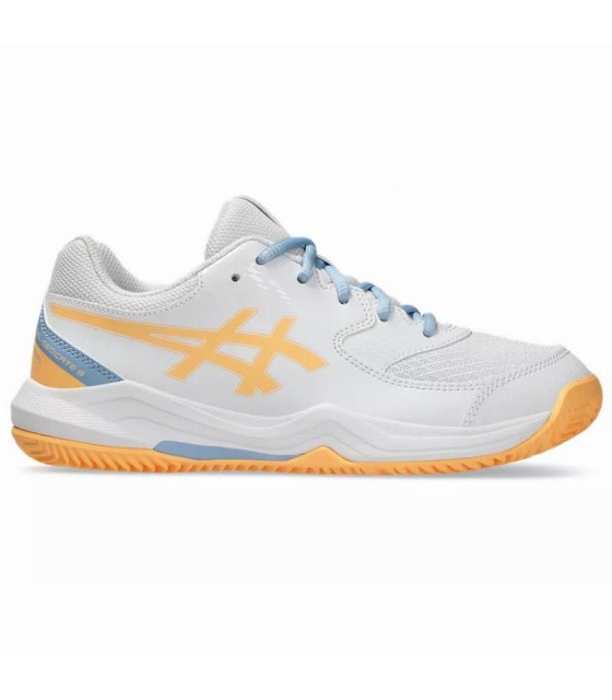 Ténis de Padel ASICS Gel Dedicate 8 GS Branco Laranja Junior | Ipontennis