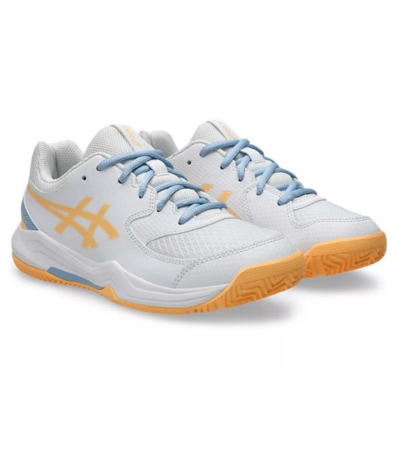 Ténis de Padel ASICS Gel Dedicate 8 GS Branco Laranja Junior | Ipontennis