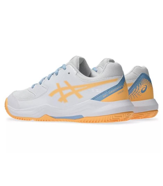 Chaussures Asics Gel Dedicate 8 Padel GS Blanc Orange Junior