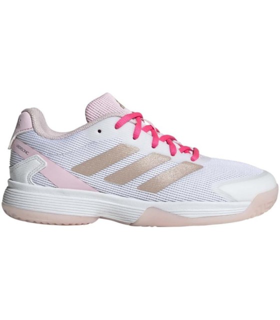 Ténis Adidas Ubersonic Branco Prateado Rosa Júnior | Ipontennis