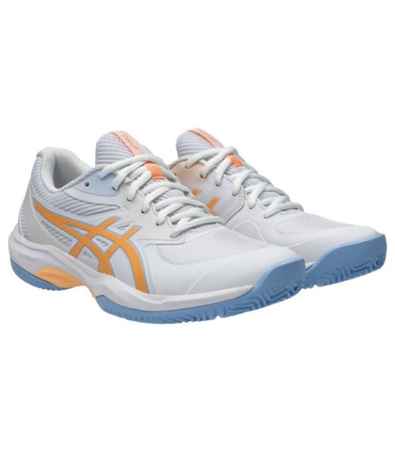 Zapatillas Asics Game FF Padel Blanco Naranja Mujer  4