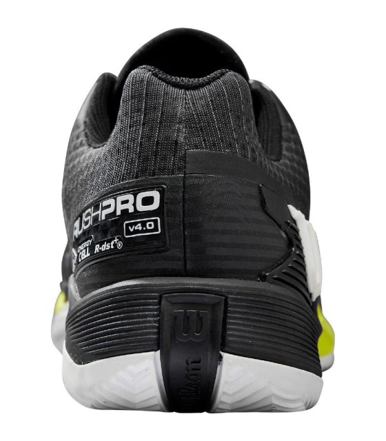 Tenis Wilson Rush Pro 4.0 Clay Preto Branco Amarelo | IPONTENNIS
