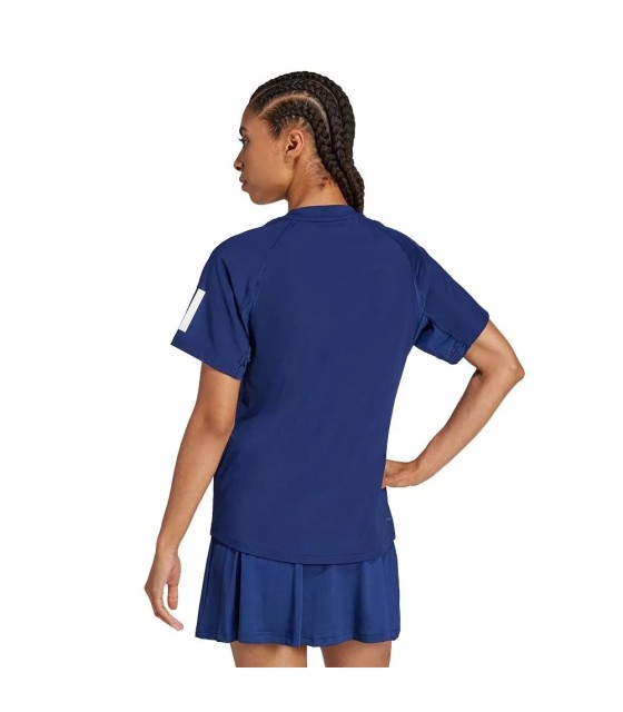 Camiseta Azul Marinho para Mulher Adidas 3 Listras