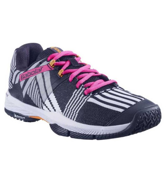 Zapatillas Babolat Sensa Blanco Negro Fucsia Mujer 4