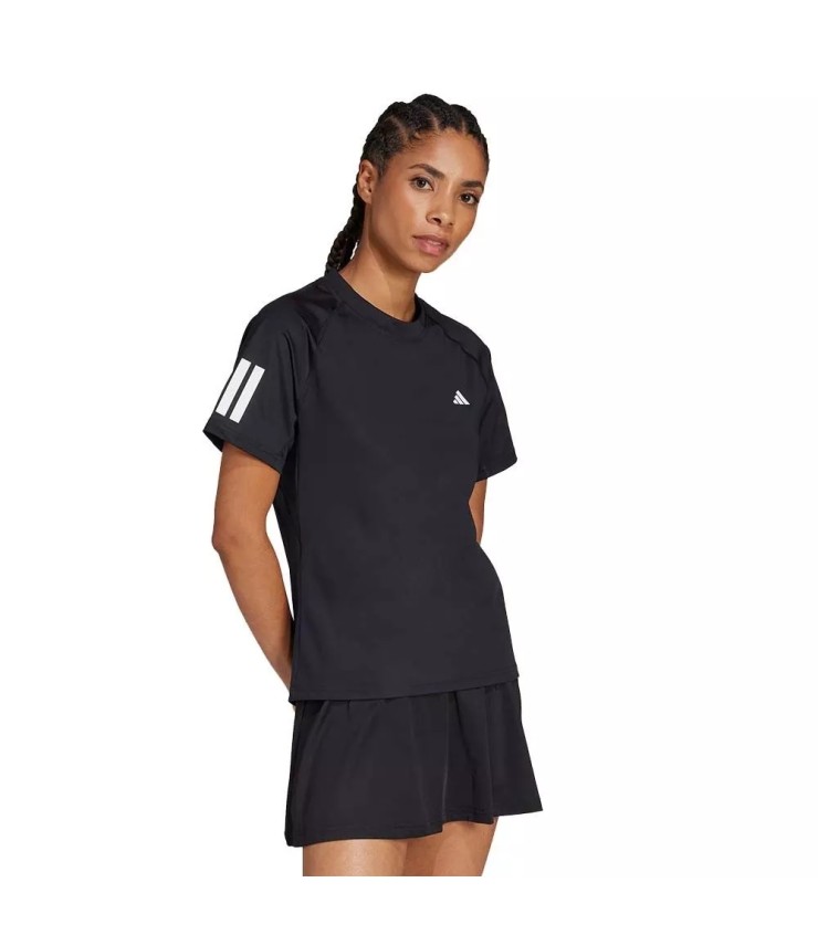 Maglietta nera Adidas a 3 strisce da donna | Ipontennis