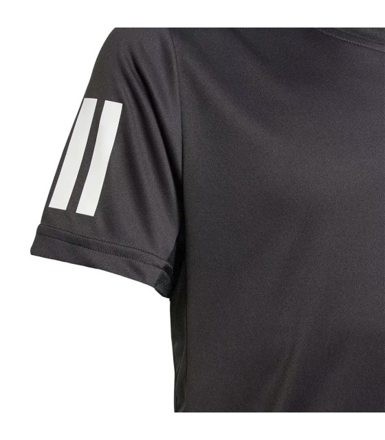 Schwarzes Junior Adidas Club 3-Stripes T-Shirt | Ipontennis