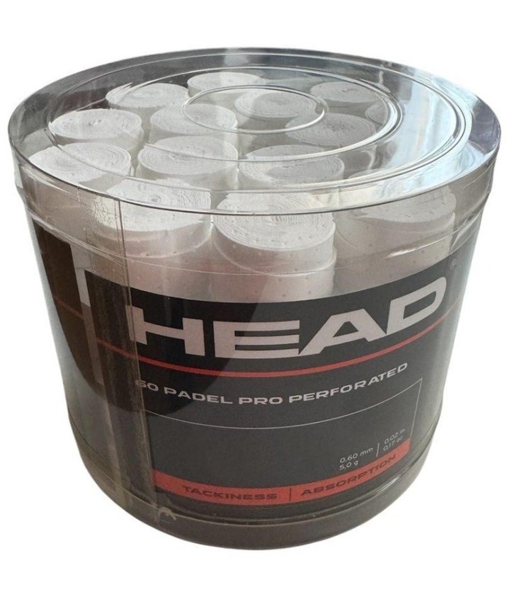 Tambor Head Padel Pro Perforado Blanco 60 Overgrips  1