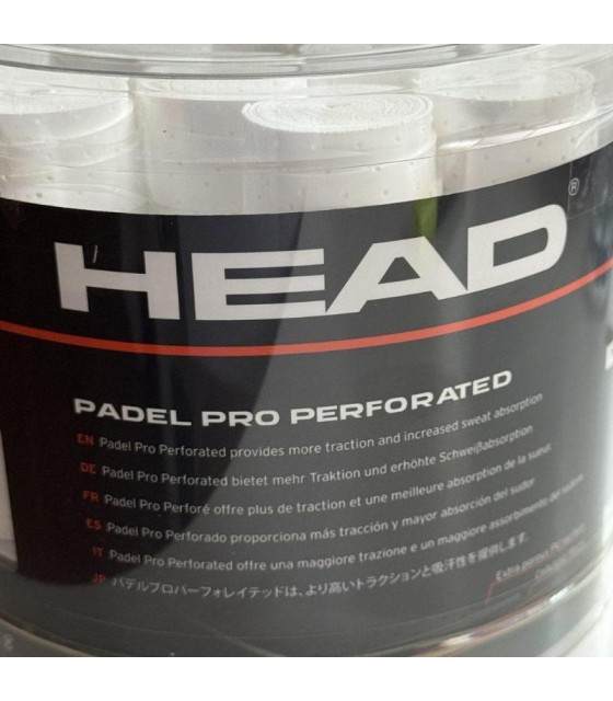 Head Padel Pro Perforated White Drum 60 Overgrips | Ipontennis