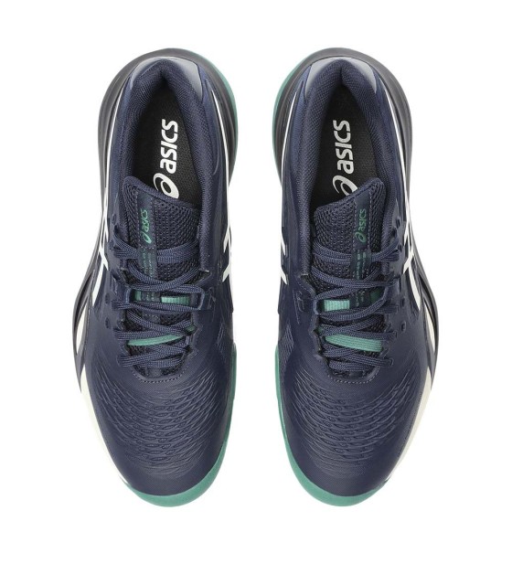 Asics Gel Resolution X Clay Tennisschuhe Mitternachtsblau Grün