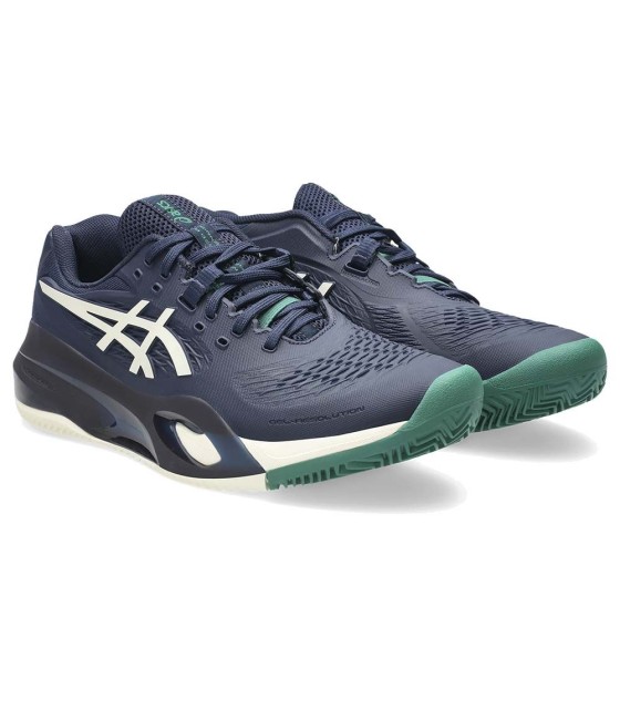 Scarpe Asics Gel Resolution X Clay Blu Mezzanotte Verde