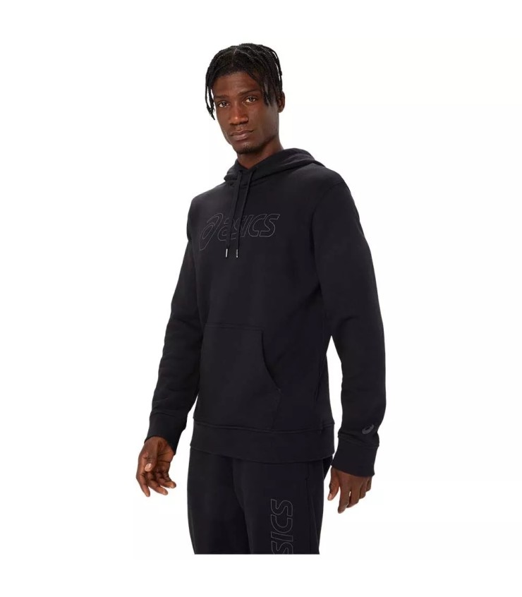 Schwarzer Kapuzenpullover mit Asics-Logo | Ipontennis
