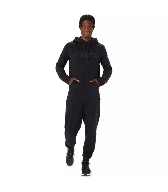 Sudadera con capucha negra con logo de Asics 6