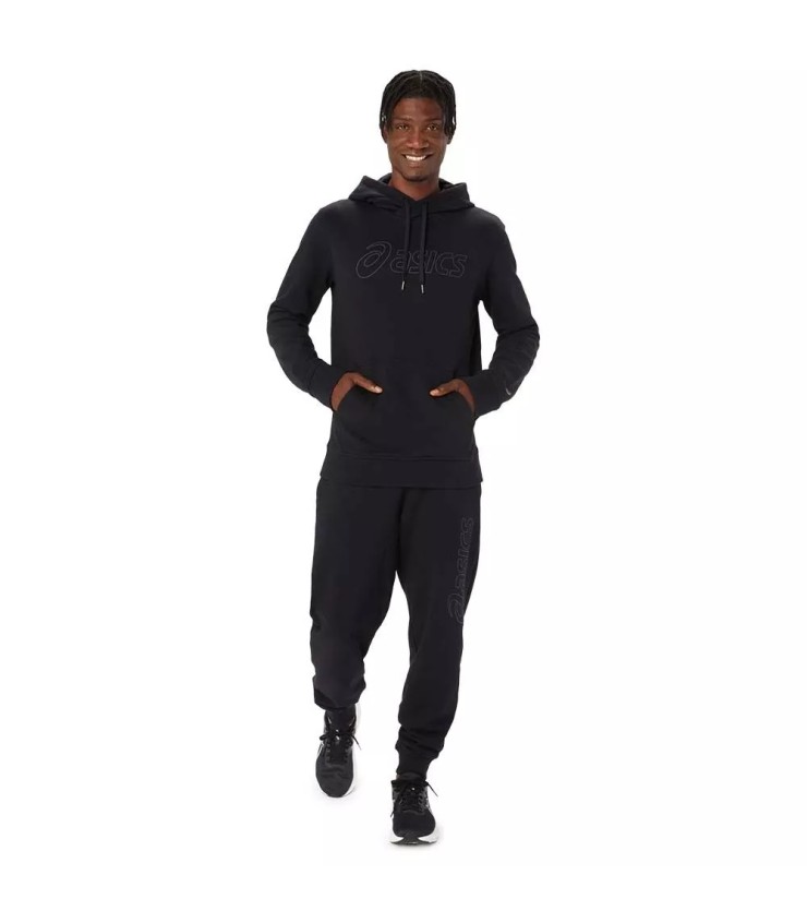 Sudadera con capucha negra con logo de Asics 6
