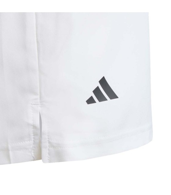 Pantalón Corto Blanco Adidas Junior Club 3 Rayas 3