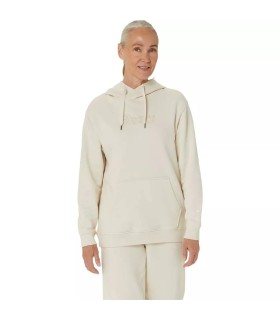 Sweat à capuche pour femme Asics Logo en blanc cassé | Ipontennis