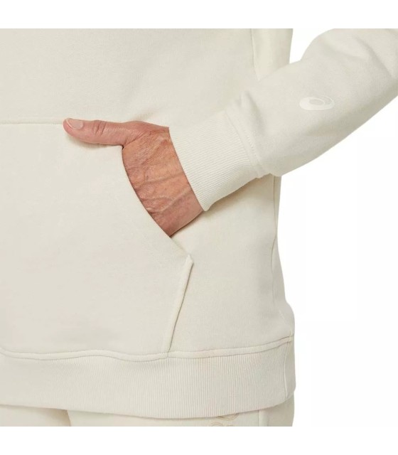 Sweat à capuche pour femme Asics Logo en blanc cassé | Ipontennis