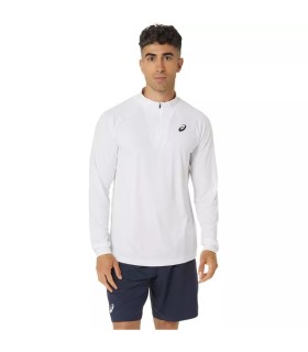 Zipper Long Sleeve T-Shirt ASICS Court LS White 1