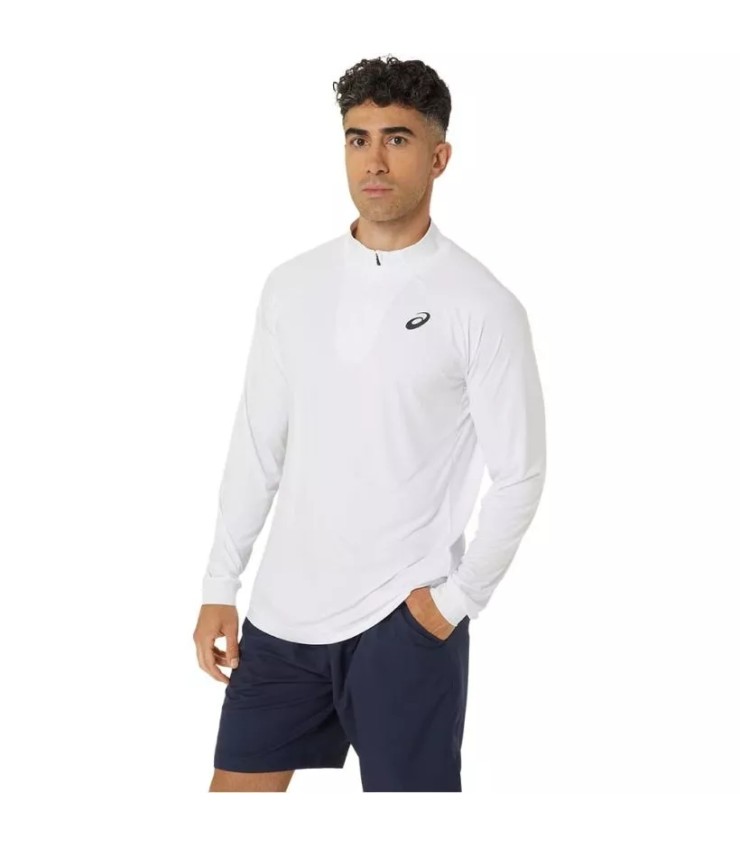 Asics Court LS Blanc 3 T-shirt à manches longues à glissière à glissière