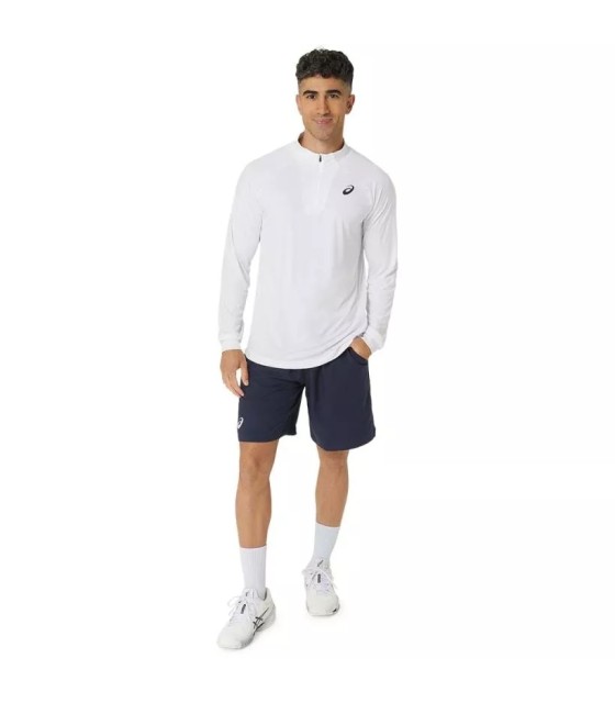 Corte de Asics LS White 5 Zipper Manga Longa T-shirt