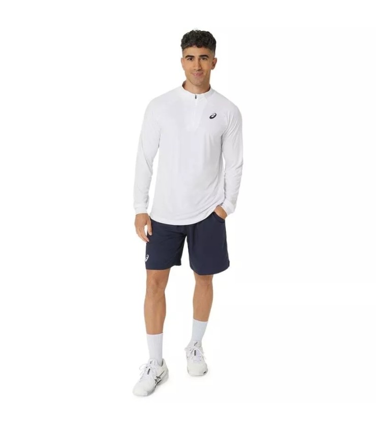 Camiseta de Manga Larga con Cremallera Asics Court LS Blanca 5