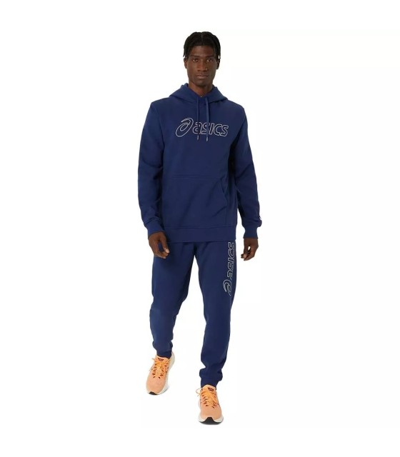 Felpa con cappuccio Asics Logo blu navy | Ipontennis