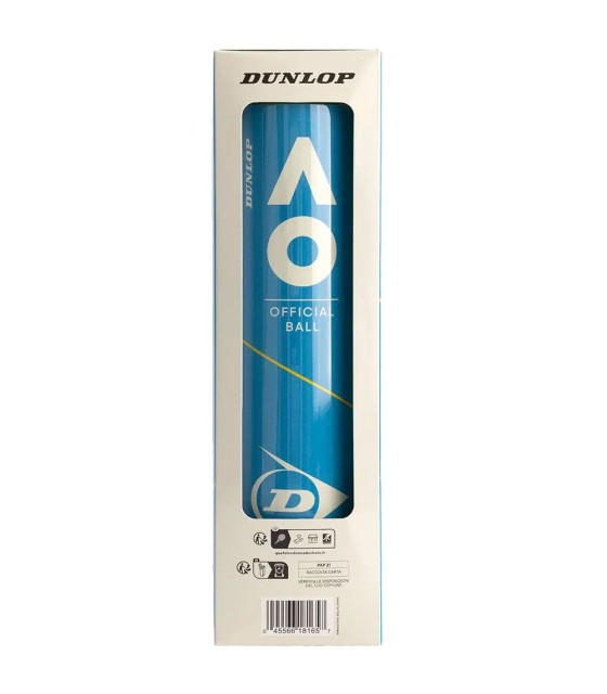 Package with 2 tubes of 4 balls each, model Dunlop Australian Open. 2