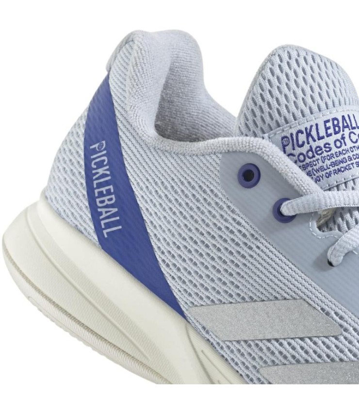 Zapatillas Adidas Pickleball Courtflash Azul Plata Mujer 5