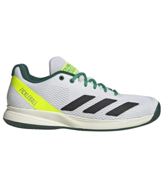 Zapatillas Adidas Courtflash para Pickleball Blancas Negras y Verdes en Oferta 1