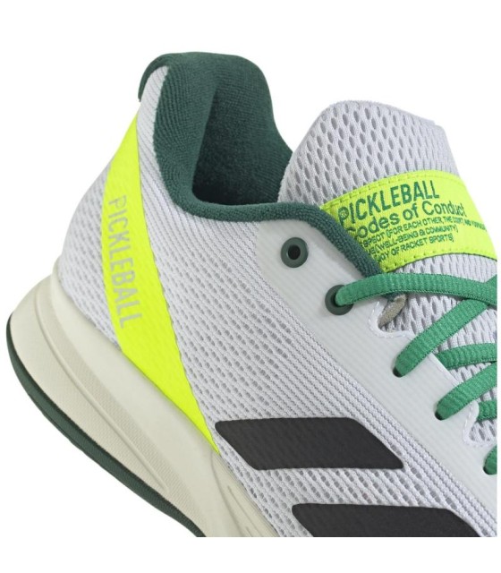 Zapatillas Adidas Courtflash para Pickleball Blancas Negras y Verdes en Oferta 5