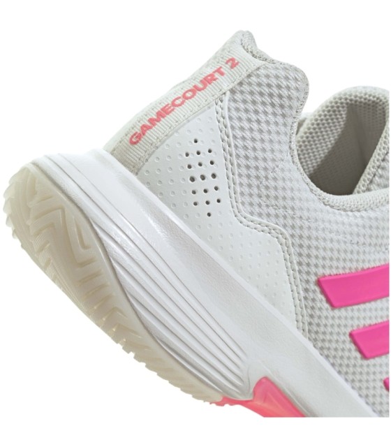 Adidas gamecourt 2 sapatos de rosa brancos 5
