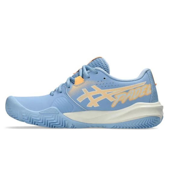 Tênis asics gel challenger 15 padel azul pedra laranja mulher  3