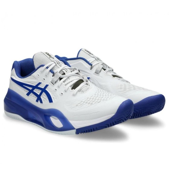 Sapatilhas Asics gel resolução x argila branca cobalto azul em oferta. 4