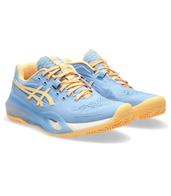 Asics Gel Resolution X Padel Azul Stone Naranja Mujer 4