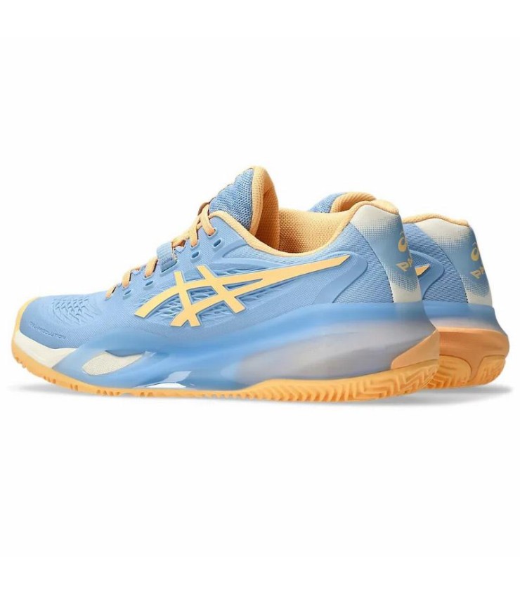 Asics Gel Resolution X Padel Azul Stone Naranja Mujer 5