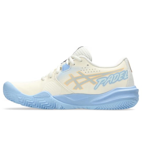 Zapatillas Asics Gel Challenger 15 Padel Crema Azul Stone Mujer  3