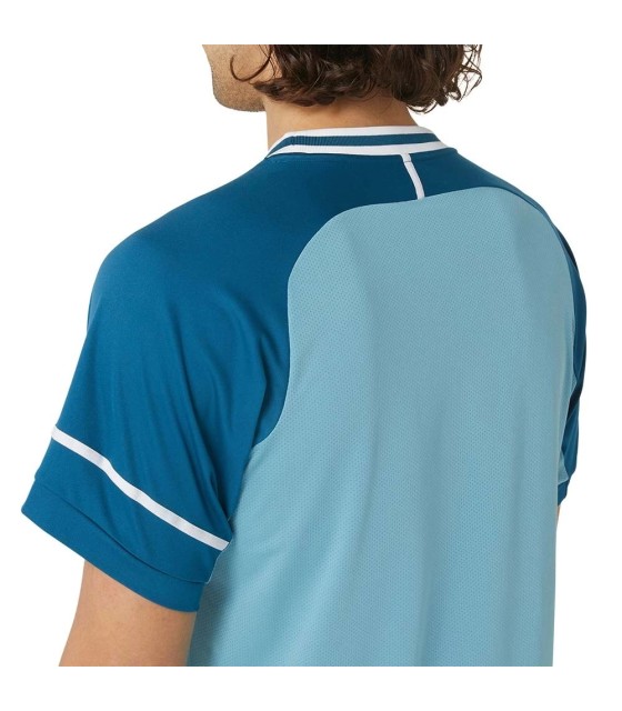 Camiseta de Partido Asics Blanca / Azul 5