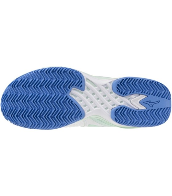 Turnschuhe Mizuno-Welle übertreffen die Tour 6 Lehmweiße blaue Frau 2