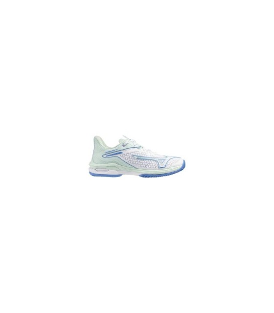 Tênis mizuno onda exceder a excursão 6 argila mulher azul branca 4