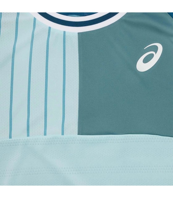 Asics Spieltrikot in Weiß und Blau | Ipontennis