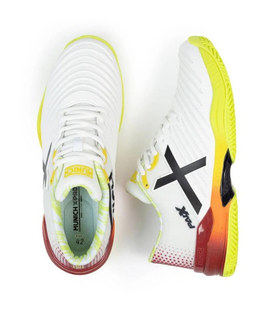 Ténis Munich PadX 57 Oferta Branca Vermelha Amarela. 5
