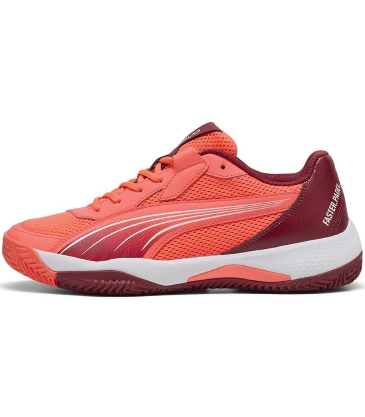 Bordeaux e sapatilhas brancas da quadra da Puma Nova em oferta. 3