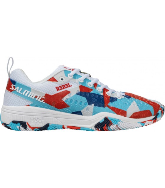 Zapatillas Salming Rebel Camo Blanco Rojo Azul 1