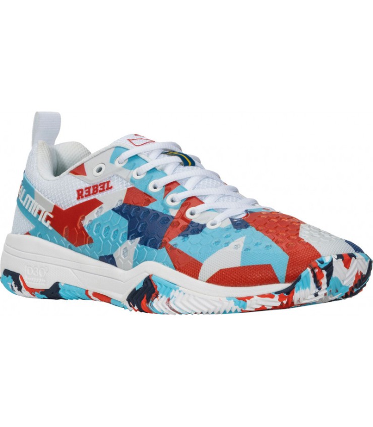 Zapatillas Salming Rebel Camo Blanco Rojo Azul 4