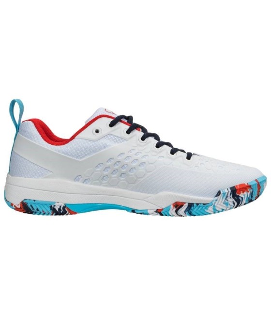 Sapatos de salming Luz rebelde Dazzle branco branco vermelho. 1