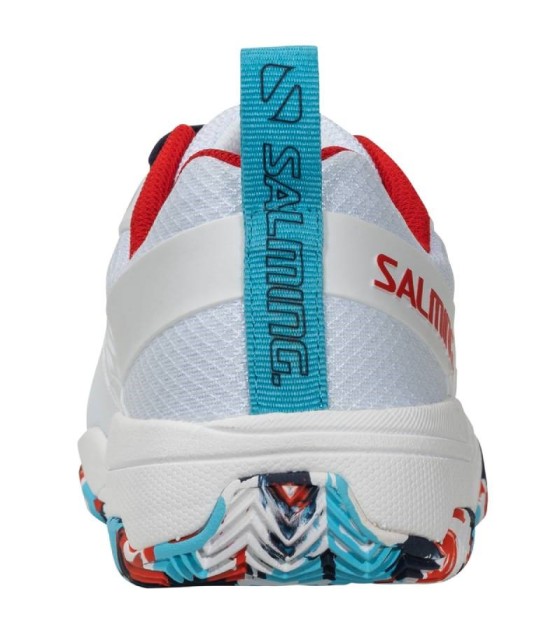 Sapatos de salming Luz rebelde Dazzle branco branco vermelho. 5