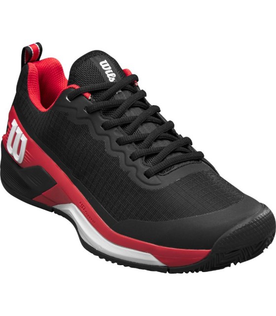 Zapatillas Wilson Rush Pro 4.5 Clay Negro Rojo Blanco en Oferta 4