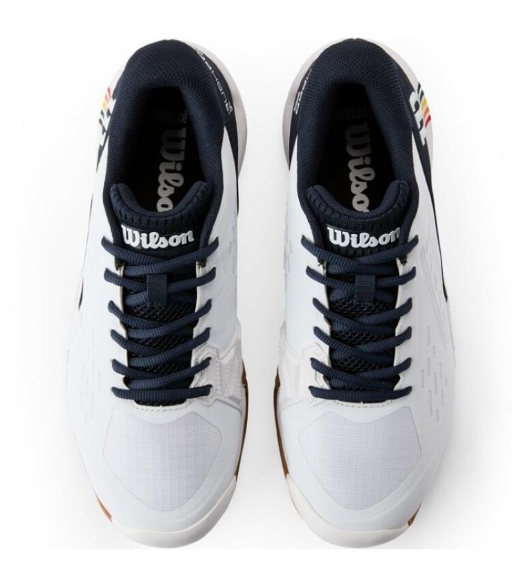 Zapatillas Wilson Rush Pro Ace Clay Blanco Azul Marino en Oferta. 4