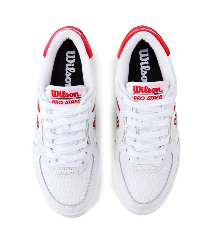 Zapatillas Wilson Pro Staff 87 Malla Blanco Rojo  3