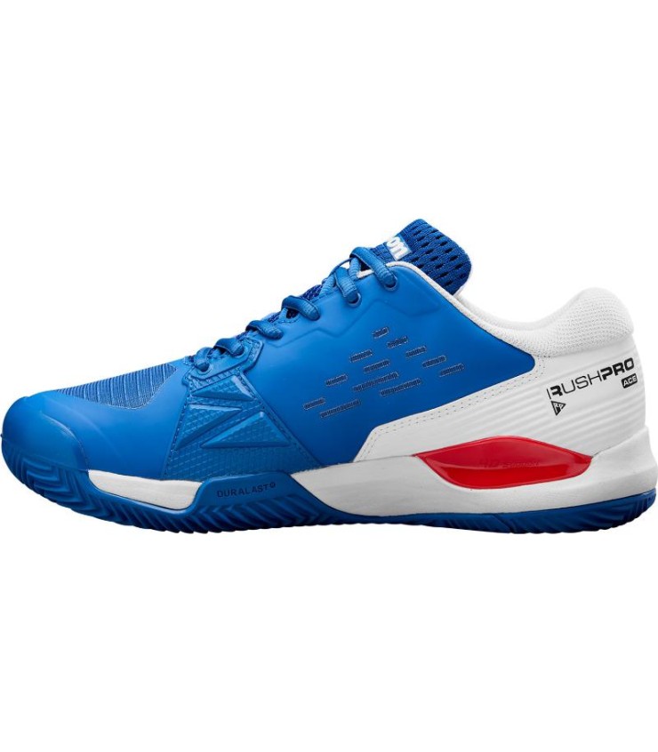 Zapatillas Wilson Rush Pro Ace Clay Azul Blanco Rojo en Oferta 3